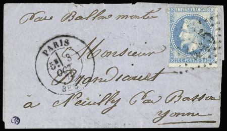 L'ARMAND BARBES n°29 20c bleu, obl. GC 445 (Bercy)