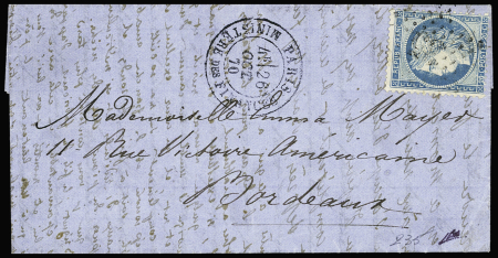 LE VAUBAN n°37 20c bleu, obl. étoile avec CàD T17