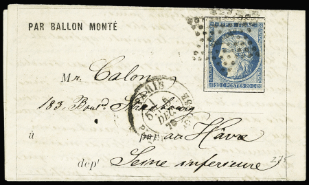 LE DENIS PAPIN  n°37 20c bleu, obl. étoile 1 et CàD