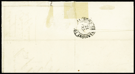 N°4 25c bleu obl. grille, cursive "50 Colombey les
