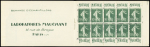 N°188-C1, carnet de 10 timbres 10c vert "Semeuse"