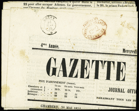 Journal sarde avec cad GRESY et empreinte rouge de