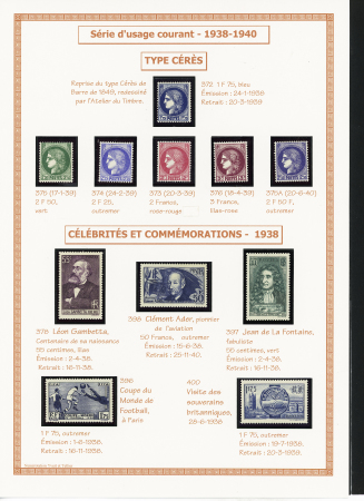 1849-1944, Collection de France très joliment montée