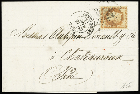 N°31 40c orange, obl. étoile 24 plus CàD T17 Paris/rue de Cléry 18 mars1871