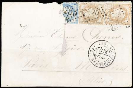 N°31 40c orange (x2) + n°45 (déf.) obl. GC3255 sur