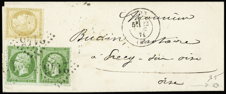 1866-1871, Sélection de 5 lettres dont n°20 seul, n°20