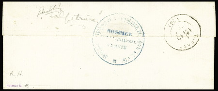 N°36 10c bistre-jaune en paire obl. étoile 33 et CàD T17 Paris/Bd. de l''Hôpital 9 août 1871