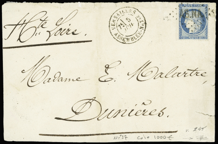 N°37 20c bleu obl. AS.NA ET CàD T17 Versailles/Assemblée Nationale (Seine-et-Oise)