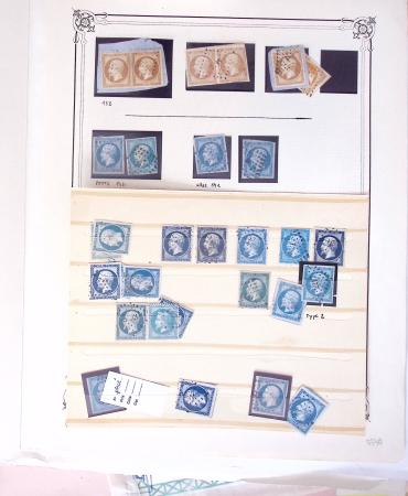 1852-1960 Lot de France mixe, dont classique en quantité multiple avec obl, dont N°25/26 en bloc de 4 * sections timbres publicitaires, fiscaux, colis postaux. Belle découverte en perspective