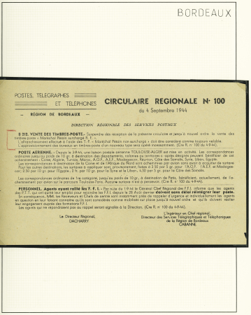 1944, Importante collection de timbres de la libération