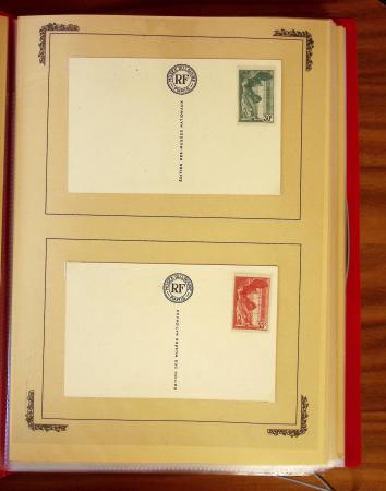 1929-1984 Classeur de lettres avec des cartes du N°354/355 en quantité multiples, dont lettre de guerre, censure, premier vol, LVF. A voir absolument