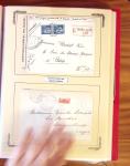 1929-1984 Classeur de lettres avec des cartes du N°354/355 en quantité multiples, dont lettre de guerre, censure, premier vol, LVF. A voir absolument