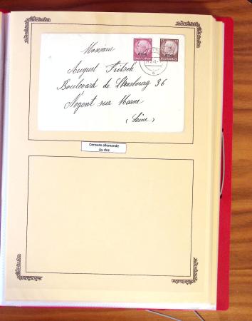1929-1984 Classeur de lettres avec des cartes du N°354/355 en quantité multiples, dont lettre de guerre, censure, premier vol, LVF. A voir absolument