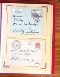 1929-1984 Classeur de lettres avec des cartes du N°354/355 en quantité multiples, dont lettre de guerre, censure, premier vol, LVF. A voir absolument
