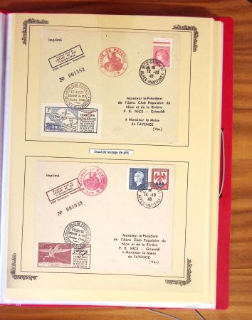 1929-1984 Classeur de lettres avec des cartes du N°354/355 en quantité multiples, dont lettre de guerre, censure, premier vol, LVF. A voir absolument