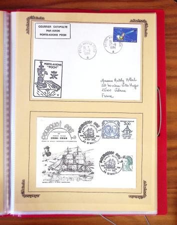 1929-1984 Classeur de lettres avec des cartes du N°354/355 en quantité multiples, dont lettre de guerre, censure, premier vol, LVF. A voir absolument