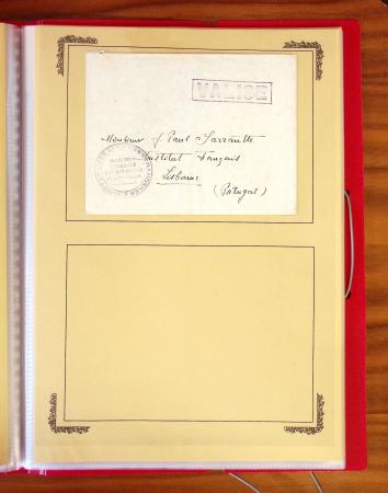 1929-1984 Classeur de lettres avec des cartes du N°354/355 en quantité multiples, dont lettre de guerre, censure, premier vol, LVF. A voir absolument