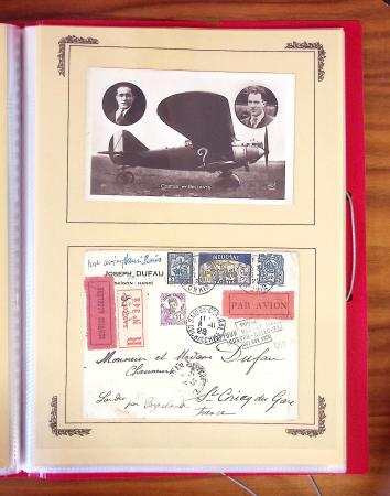 1929-1984 Classeur de lettres avec des cartes du N°354/355 en quantité multiples, dont lettre de guerre, censure, premier vol, LVF. A voir absolument