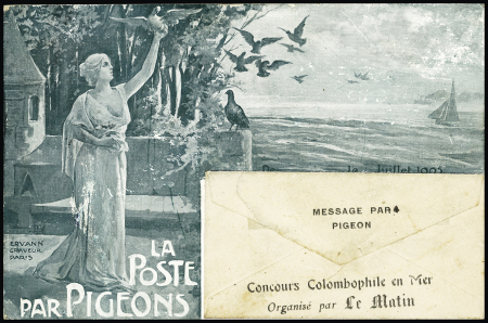 Carte postale "La poste par pigeons" AFF n°130 OBL