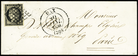 N°3 OBL grille + grand CAD T13 "Dax (39)" (1850) s