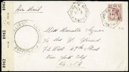 GB n°217 OBL hex "Batiment de ligne Richelieu" (8.
