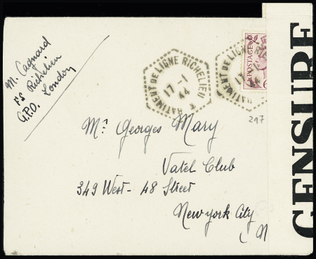 GB n°217 OBL hex "batiment de ligne Richelieu (17.