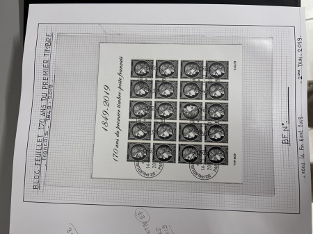 1849-2020, Collection de France obl, dont bloc et carnet,