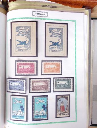 1900-50env. Très belle collection de vignettes des colonies avec surtout vignettes de propagande de différentes colonies, à noter Somalie, épreuves du Congo, Centenaire du Gabon, Maroc, etc., remarquable