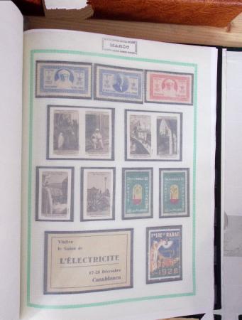 1900-50env. Très belle collection de vignettes des colonies avec surtout vignettes de propagande de différentes colonies, à noter Somalie, épreuves du Congo, Centenaire du Gabon, Maroc, etc., remarquable
