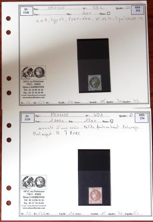 1854-1936, Sélection de bonnes valeurs sur cartes de