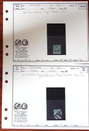 1854-1936, Sélection de bonnes valeurs sur cartes de