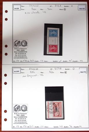 1854-1936, Sélection de bonnes valeurs sur cartes de