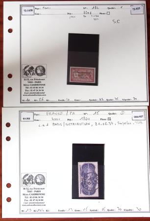 1854-1936, Sélection de bonnes valeurs sur cartes de