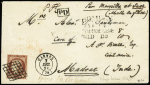 N°6A 1f rouge-brun , bien margé, sur lettre de Canne