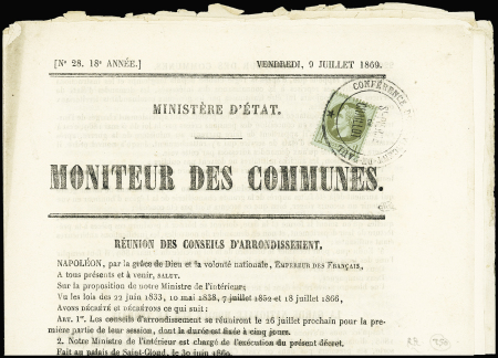 N°25 1c Lauré oblitéré par un cachet "CONFERENCE DE