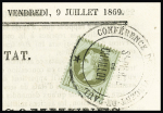 N°25 1c Lauré oblitéré par un cachet "CONFERENCE DE