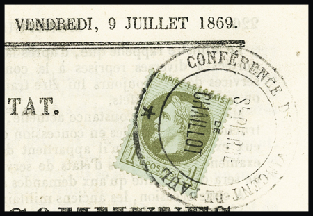 N°25 1c Lauré oblitéré par un cachet "CONFERENCE DE