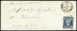 N°14 OBL losange de points "CDS" + CAD "Lyon camp de Sathonay" (24 mars 1860) sur lettre. TB