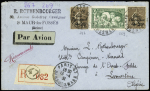 N°267, 2 pièces + n°269 OBL Paris 47 (1931) sur lettre recommandée par avion pour l'Algérie. TB