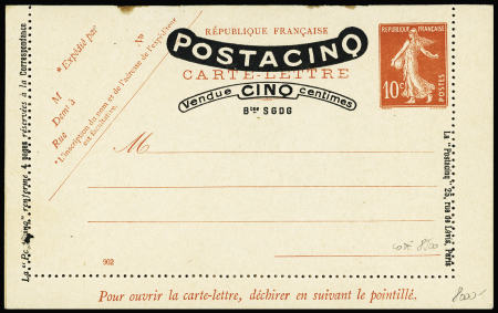 10c Semeuse "Postacinq", 25 rue de Levis. Contient