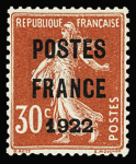 N°38 30c rouge POSTES FRANCE 1922, bien centré, TTB.