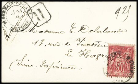 Exceptionnelle carte de visite RECOMMANDEE avec n°98