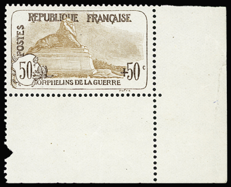 N°153, 50c+50c brun clair au profit des 0rphelins de