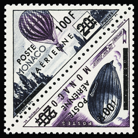 Poste aérienne n°61/62d, surcharge noire au lieu de