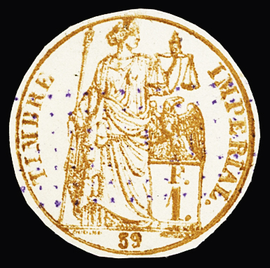 Dimension n°14, Emission provisoire de Lille, 1F rouge-orange,