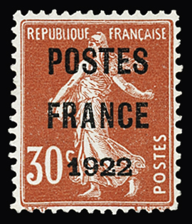 N°38 30c rouge, POSTES FRANCE 1922, TB. Signé Scheller