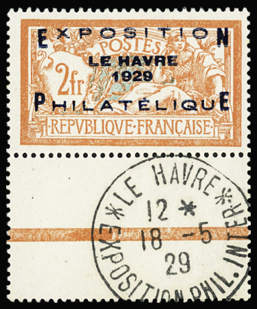 N°257A Exposition philatélique du Havre, bdf avec cachet