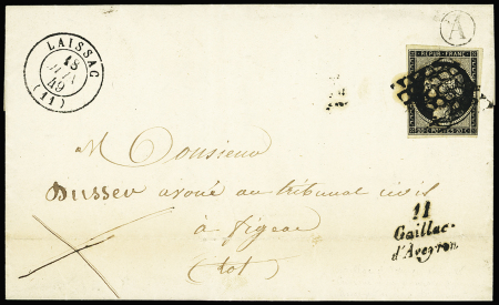 N°3 OBL grille + cursive "11 Gaillac d'Aveyron" +