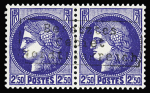 Poste n°375A 2f50 outremer Cérès en paire avec surcharge