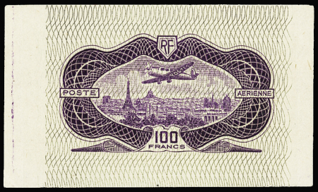 N°15A (Maury), Essai du 100f Burelé violet vert, non